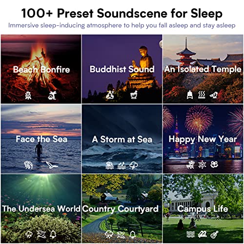 White Noise Sound Machines With Light 200 Non Looping Sounds Hotmoon Omini Portable Smart Sleep Machine Adjustable Brightness Soothing Therapy Bluetooth Timer App Memory Function For Adults Kids #TOP3