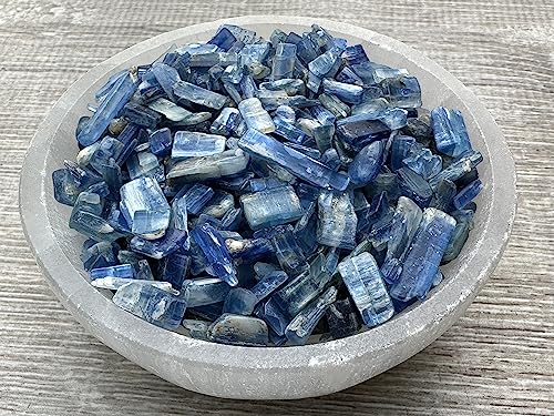 Image of 2 oz Lot Natural Blue Kyanite Semi Blue KyaniteTumbled Gemstone Chips, Crushed Mini Crystals, Undrilled Crystal Chips (Blue Kyanite)