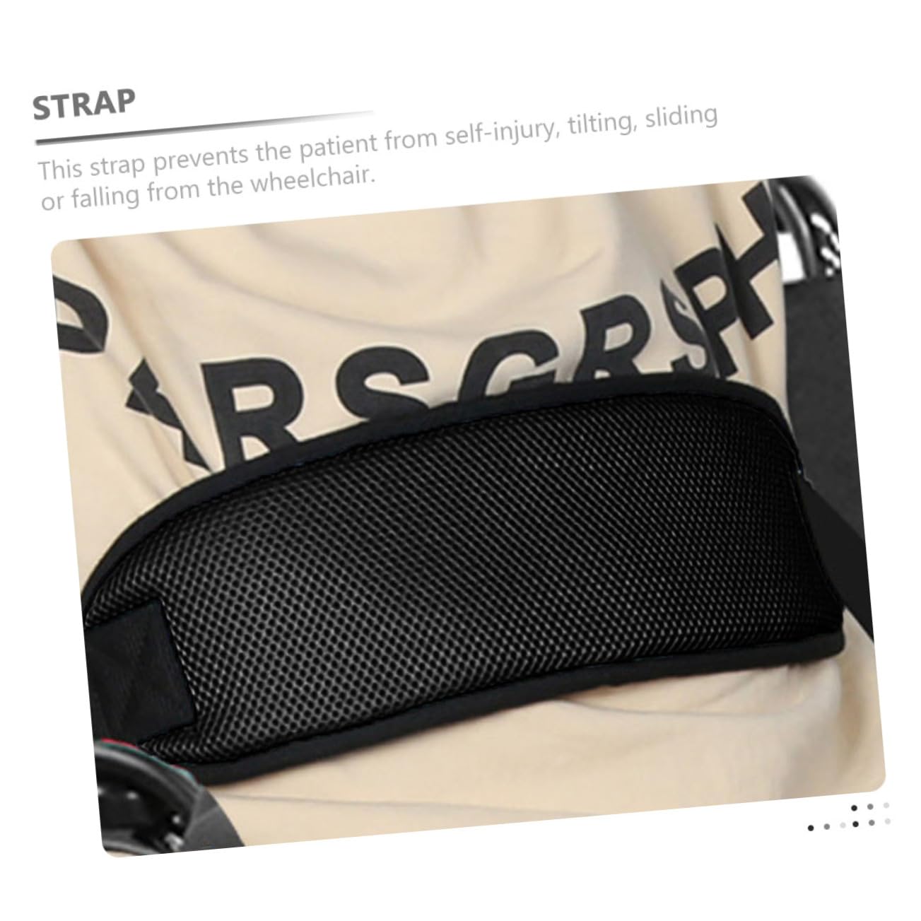 HAWILLOSCH Wheelchair Restraint Waistband Black Medical Wheelchair Safety Harness Grid Ventilated Prevent Sliding Comfortable Support