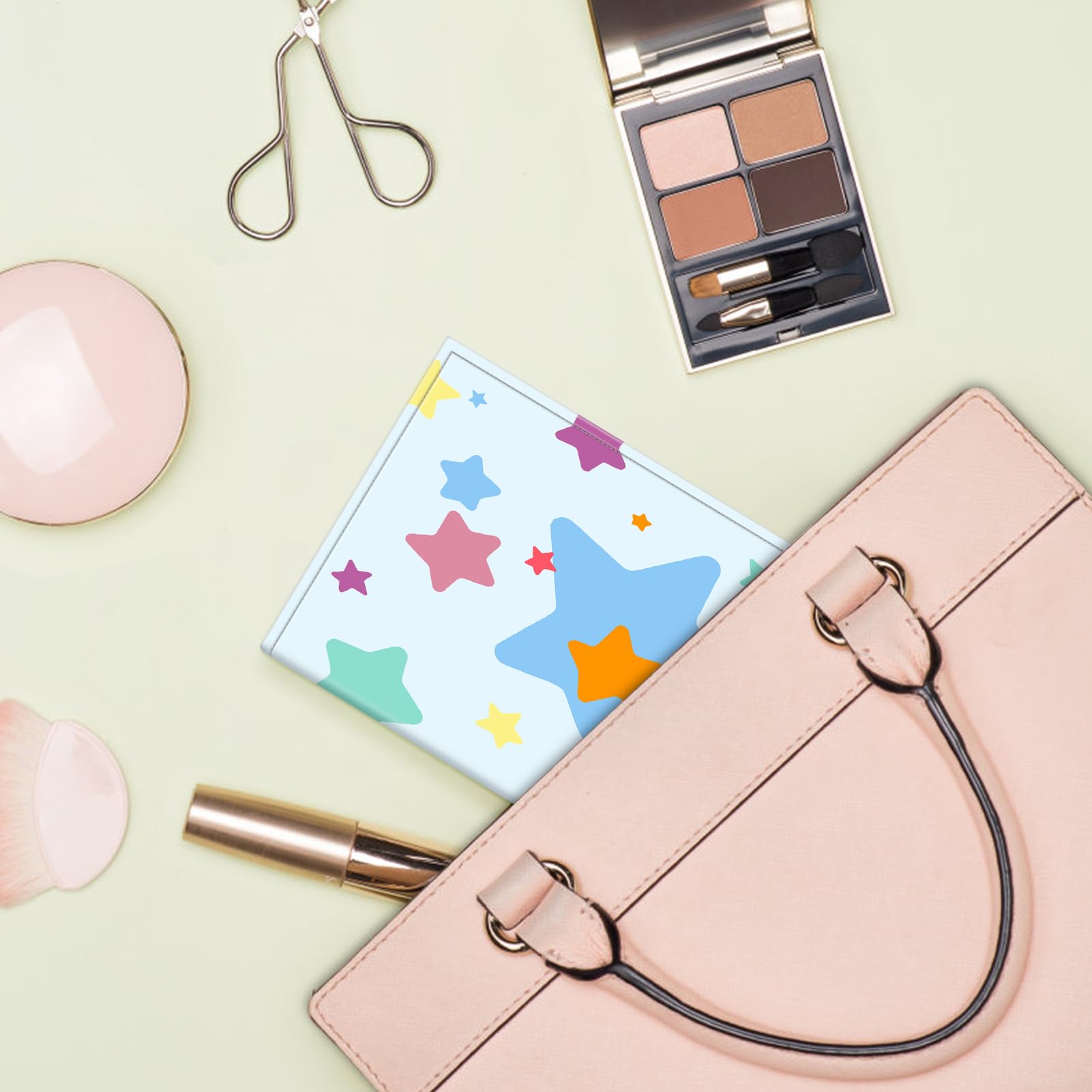 FINTIE Álbum de fotos de 4 x 6 pulgadas, 52 bolsillos, pequeña capacidad, cubierta de cuero vegano premium, álbumes portátiles para bodas, niños y niñas, estrellas coloridas