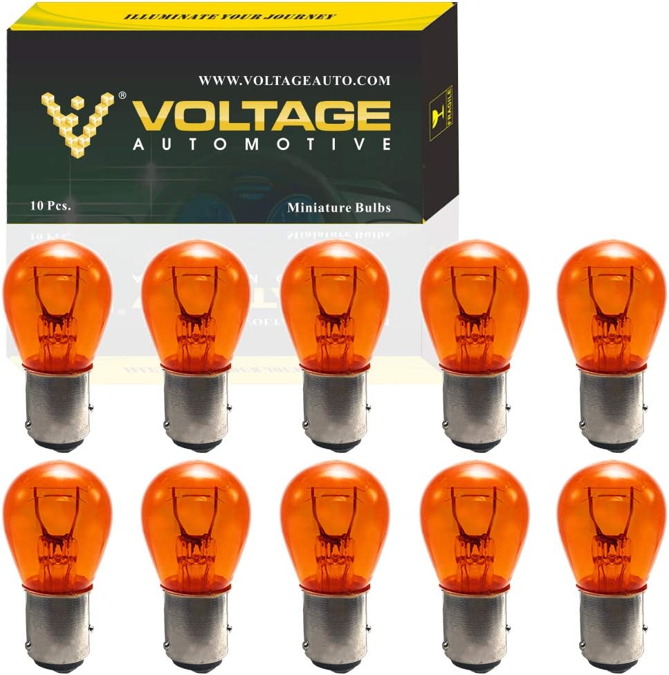 Voltage Automotive (10 Pack) 1157A 1157NA 1157 Amber Automotive Brake Light Turn Signal Side Marker Light Bulb OEM Replacement