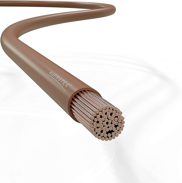 AUPROTEC Câble unipolaire 1,5 mm² FLRY-B Fil Électrique en Anneau: 10m, Marron - 3