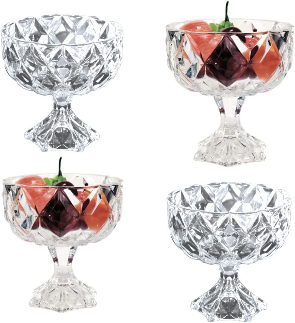 Royal Cuisine Ice Cream Glass Bowl Cocktail Bowls Diamond Dessert Glass Cups Fruit Crystal