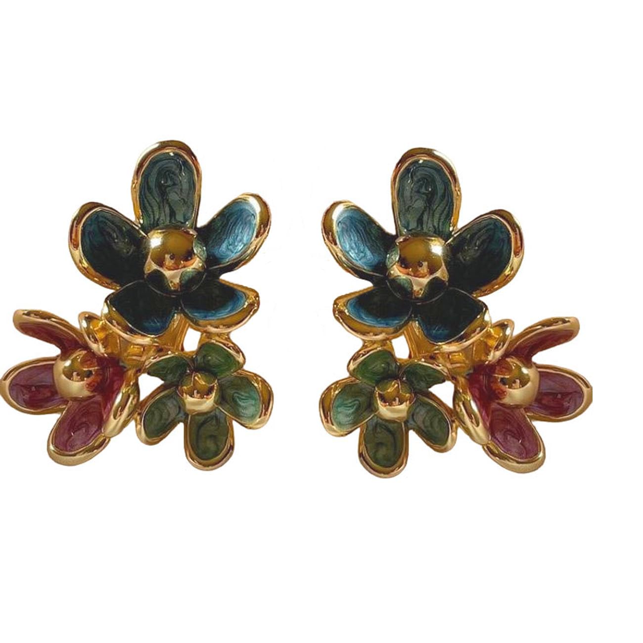 Plenteous Flower Cluster Hoop Earrings,Golden Border Wedding metal flower earrings Korean Unique Design Drop Earrings for Women Imitation Stone Flower Earrings Jewelry Set of 1, Multi Color. (B0D9Q3K37W) Amazon Price History, Amazon Price Tracker