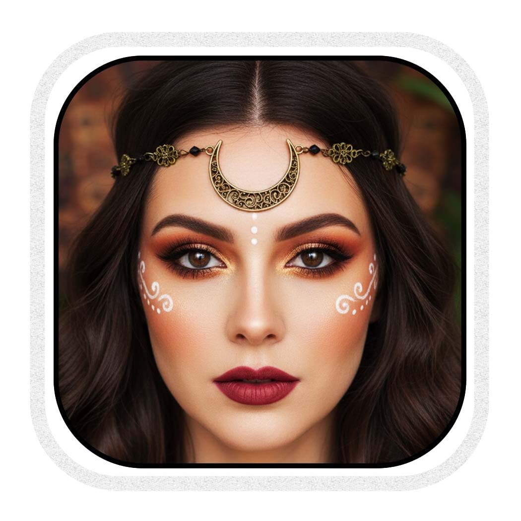 Xduargs Boho Stratificato Rubino Testa Catena Rosso Cz Fascia Copricapo Vintage Rosso Cristallo Catena Capelli Copricapo Costume Capelli Accessori Gioielli Per Le Donne