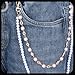 Hpmjz Fashion Layered Pants Wallet Chains Exquisite Gold Silver Rhinestone Flower Pearl Jean Pocket Chain Street Jeans Chains for Women Men Cute Bag Purse Charms Punk Jewelry