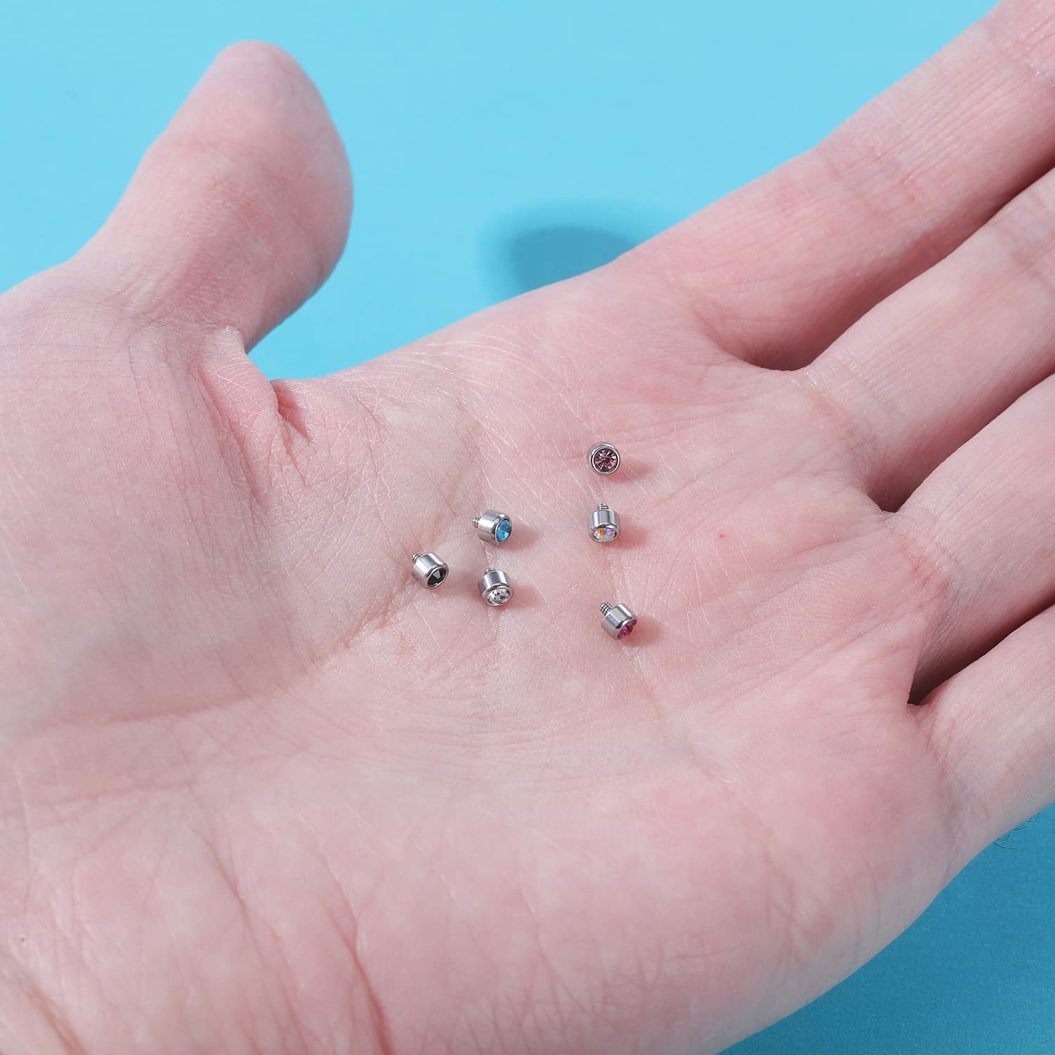 ZS 16G Dermal Piercing Gioielli Acciaio Chirurgico Diamante Top per Uomo Donna Superficie Piercing Gioielli Top Oro Nero Microdermal Piercing Gioielli