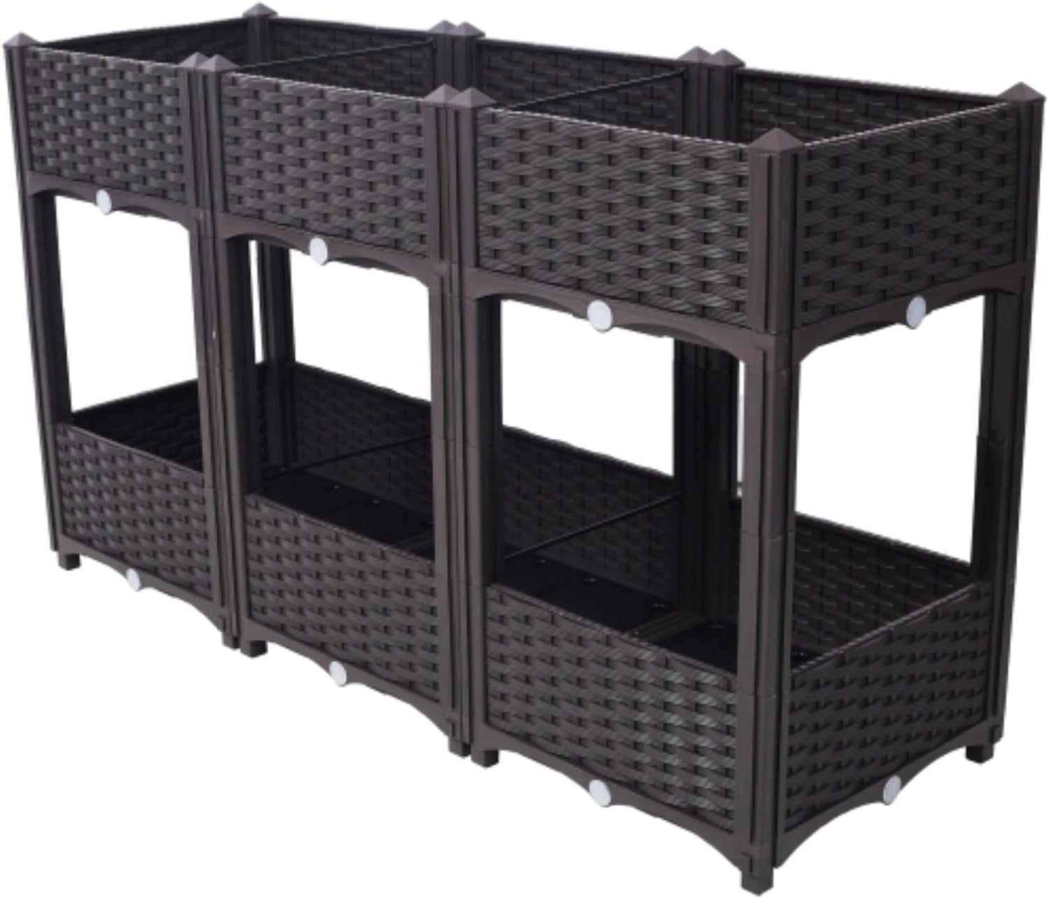 Planter Box Raised Beds, Garden Box, Raised Garden Beds, Suitable for Vegetables/Flowers/Herbs Outdoor Vertical Planter Box Gardening Kit, Brown, 47.2" X 15.7" X 27.7"