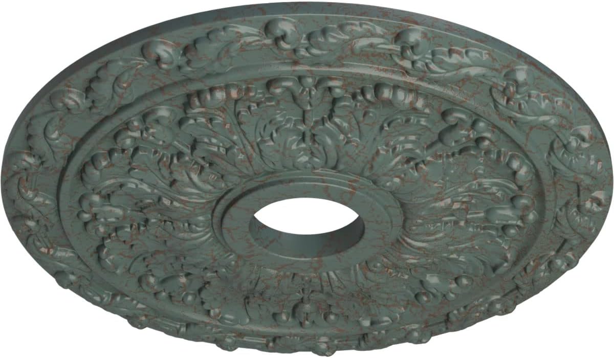 Ekena Millwork CM19SPCBC Spring Leaf Ceiling Medallion, Cloud Burst Crackle
