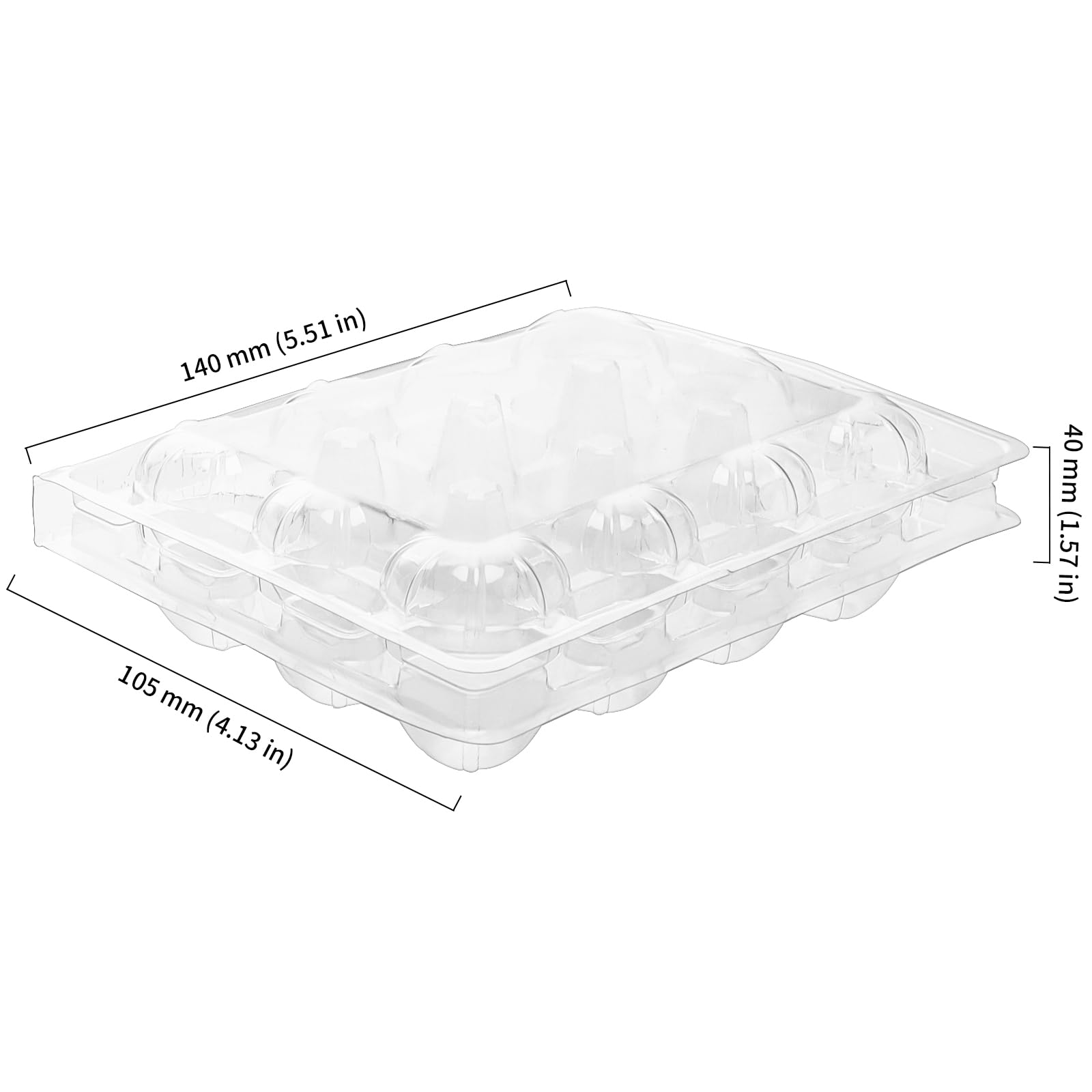 120 scatole per uova di quaglia in plastica, 12 griglie, in plastica, con coperchio, trasparenti per frigorifero