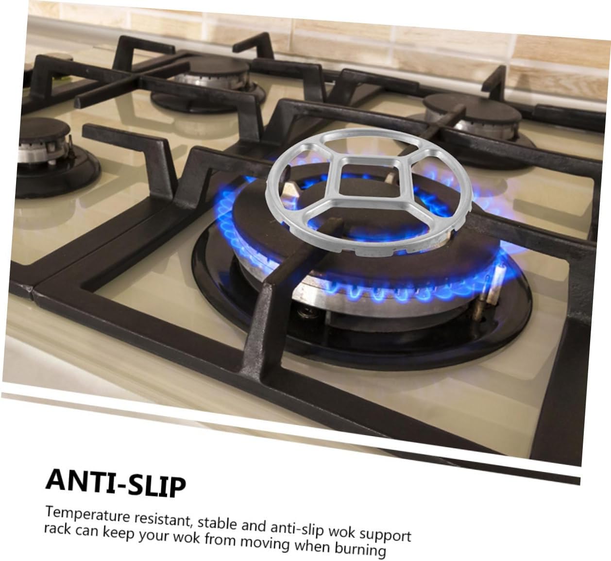 2pcs Alloy Stove Ring for Wok, Anti Slip Support
