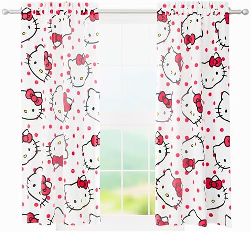Hello Kitty - Juego de cortinas para habitación de niños, 82 x 63 pulgadas, (producto oficial con licencia) por Franco
