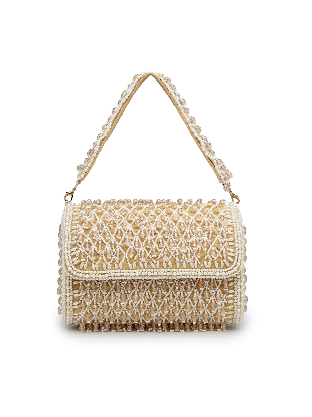 Crystal Cascade Embellished Clutch For Ladies | Party & Wedding bag-image-33
