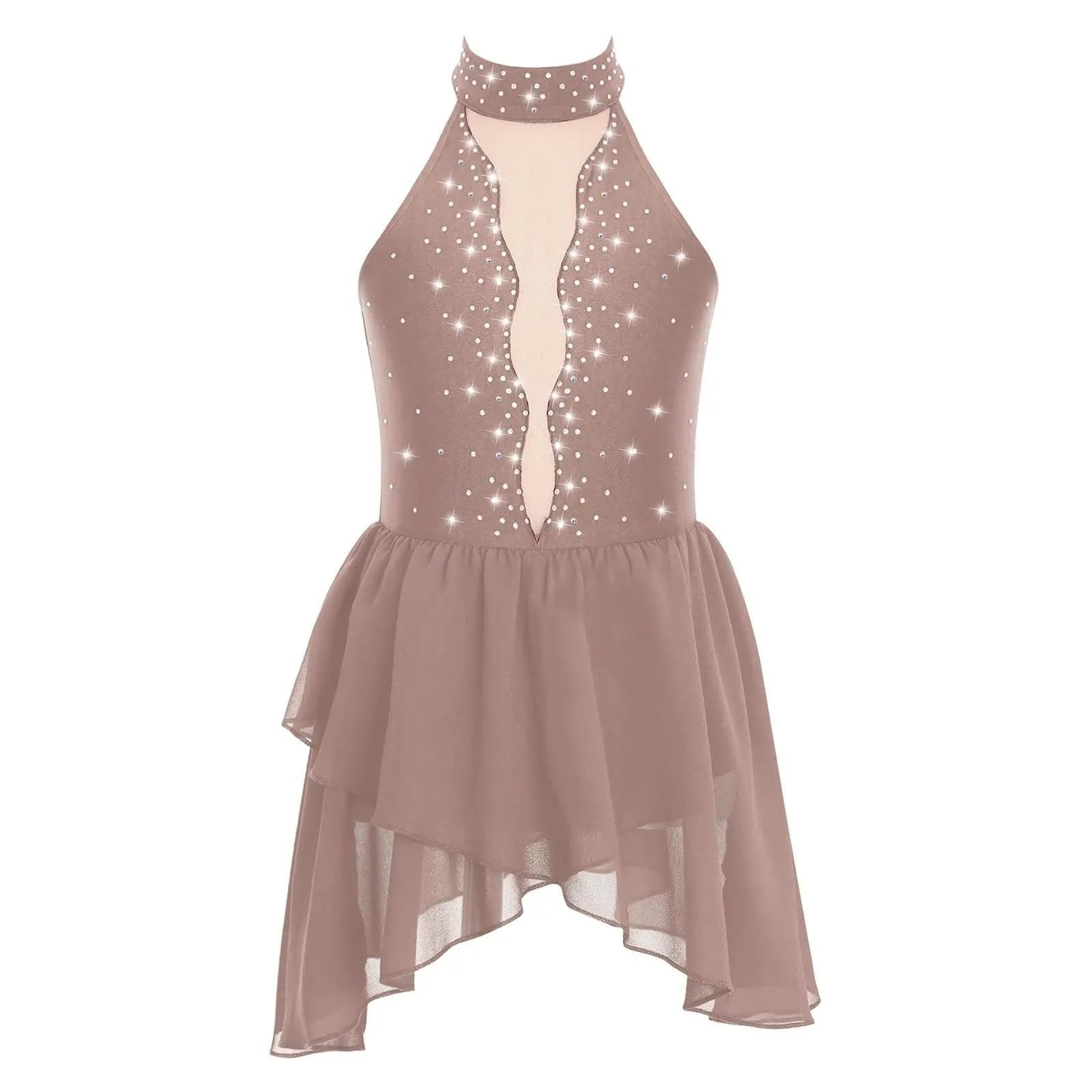 Gymnastikanzug Mädchen Ballettanzug Tutu Tanzkleid Ärmellos Tanzkleid Ballerina Gymnastikanzug Bühnenkostüm(White,12)