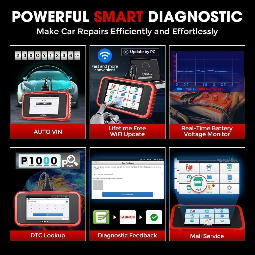 Launch CRP129E V3.0 Scanner OBD2 Diagnosi Multimarca Motore ABS SRS AT + 12 Servizi Reset Olio FAP TPMS EPB SAS Coding Iniettori BMS Aggiornamenti a Vita