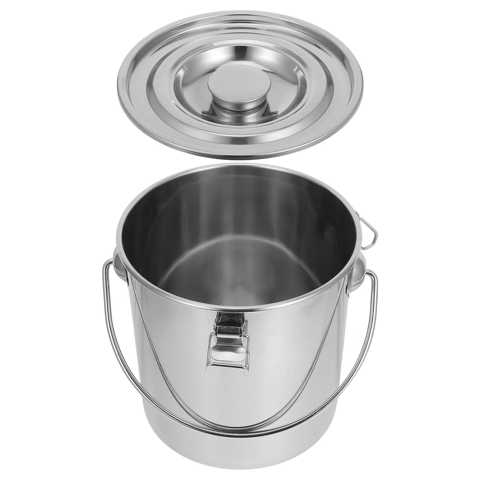 VANZACK Cubeta de Acero Inoxidable Multiusos para Almacenamiento de Agua Leche y Arroz Cubo Sellado con Asa Resistente para Uso Doméstico y Comercial
