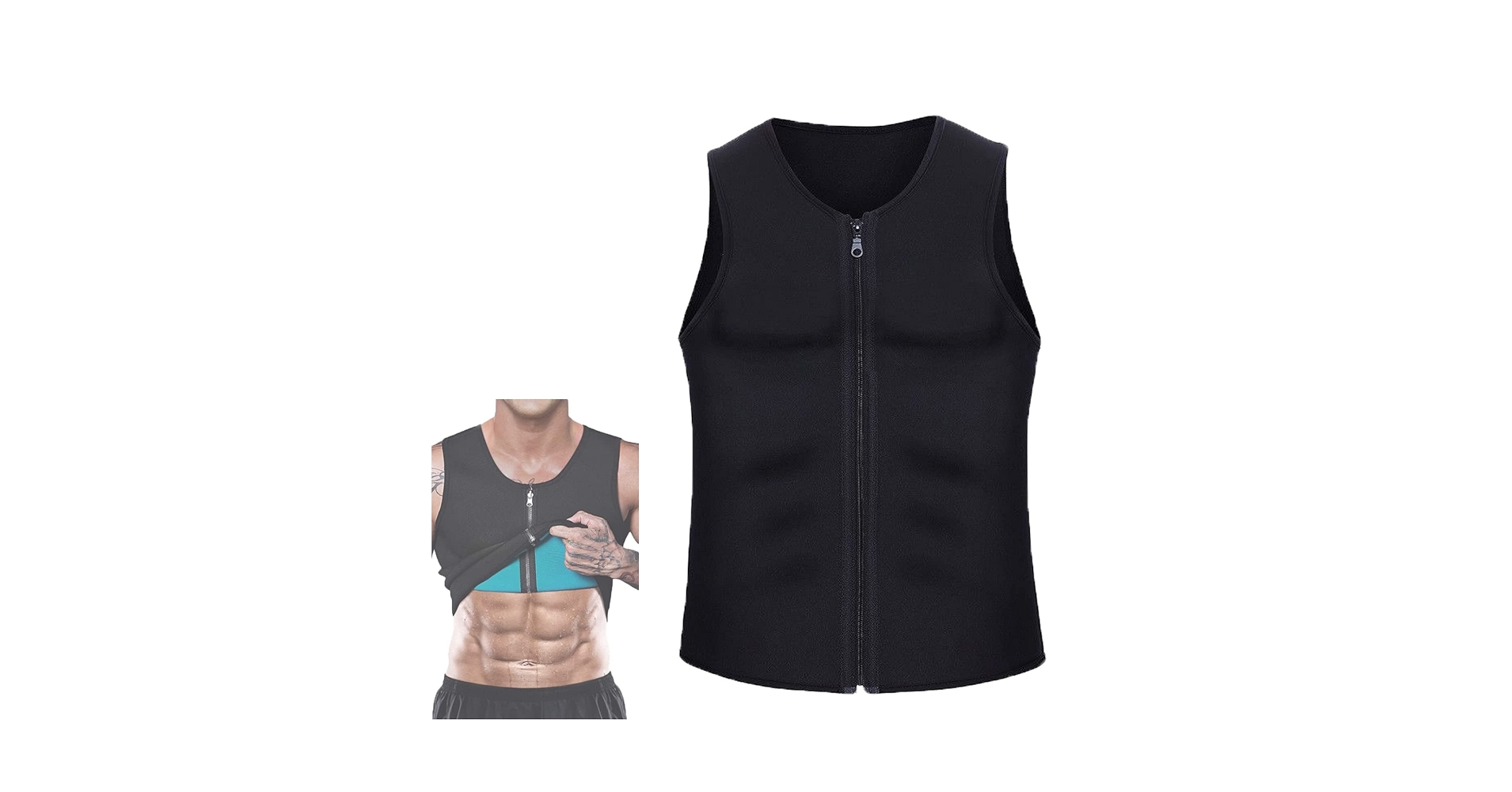 Amazon Vest M/Lサイズ NEOXOL Gynecomastia Compression Zip-Up Vest, Men's Heat Trapping
