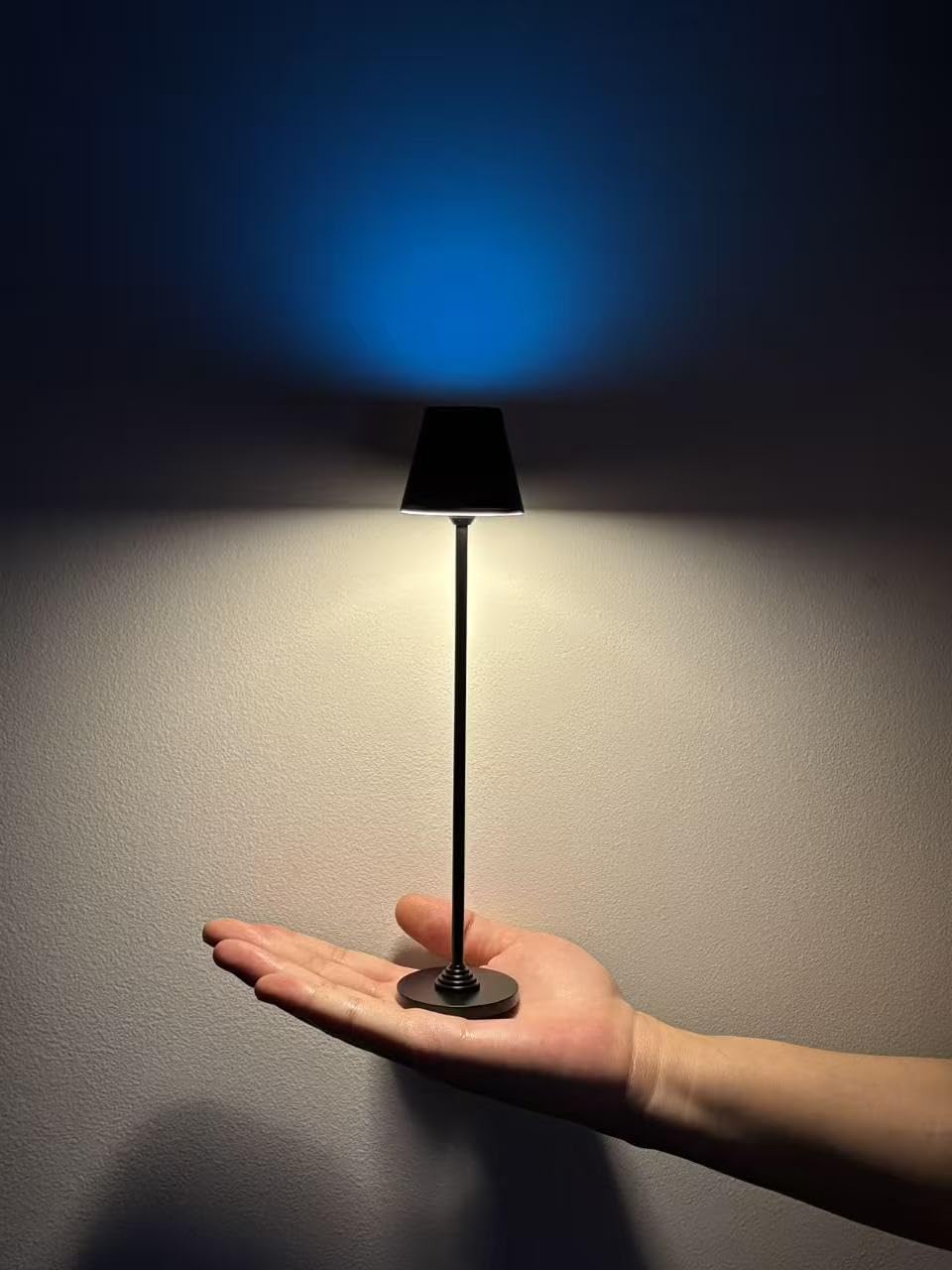 RGB Palm-Sized Cordless Table Lamp Rechargeable Touch Metal Bedside Lamp 3 Brightness 3000K Warm Light Small Table Lamp