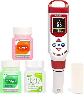 pH EC Messgerät für Hydrokultur, Digitales pH, TDS, EC, ppm Messgerät mit Farbdisplay, Hochpräzise pH Stiftsonde für Trinkwasser, Nährlösungen, Aquarien, Pools und den Hausgebrauch