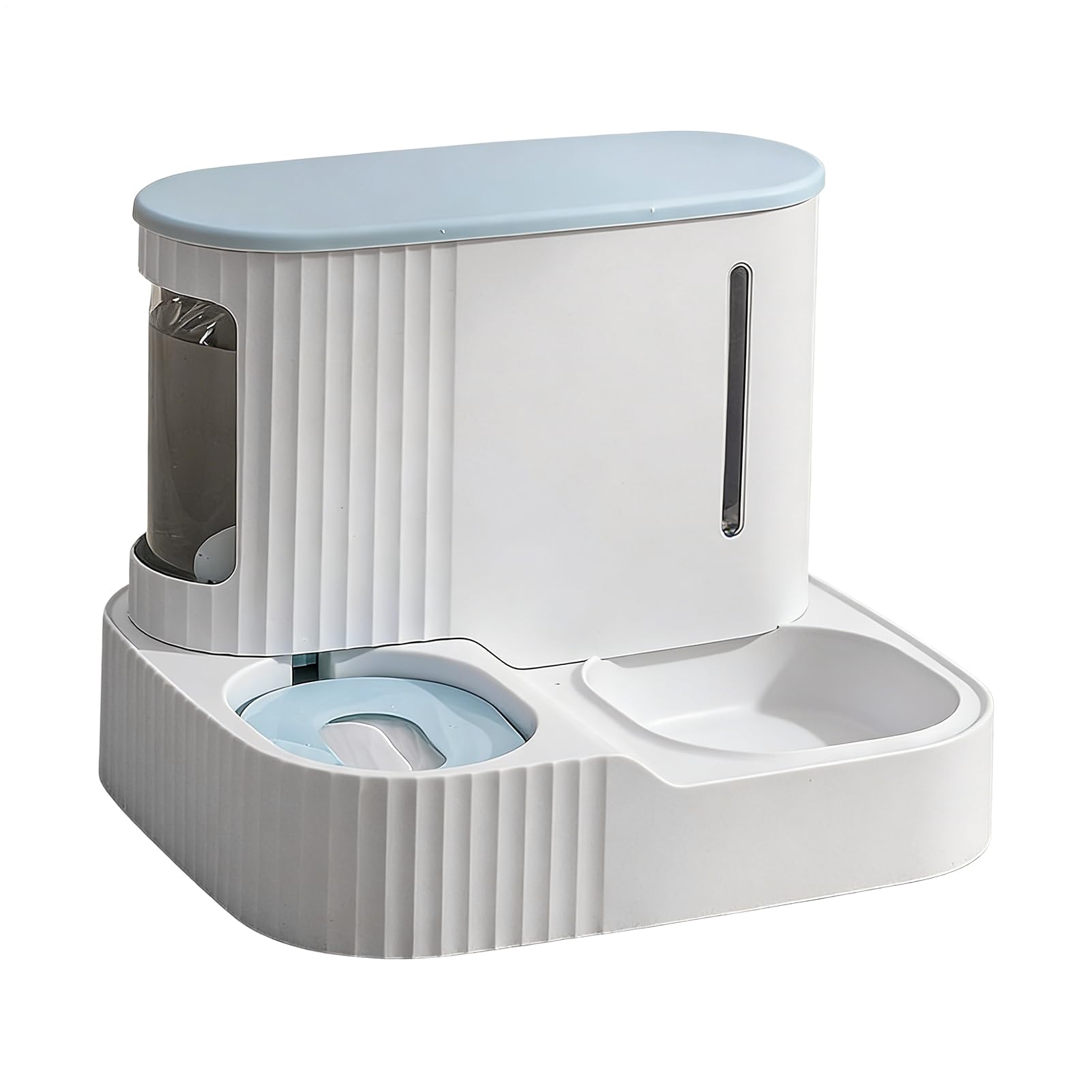 Distributeur de Nourriture et d'eau Automatique pour Chat,Fontaine À Eau Animaux 2 en 1 - Doseur Détachable De Croquettes pour Chat De 3L - pour Chaton