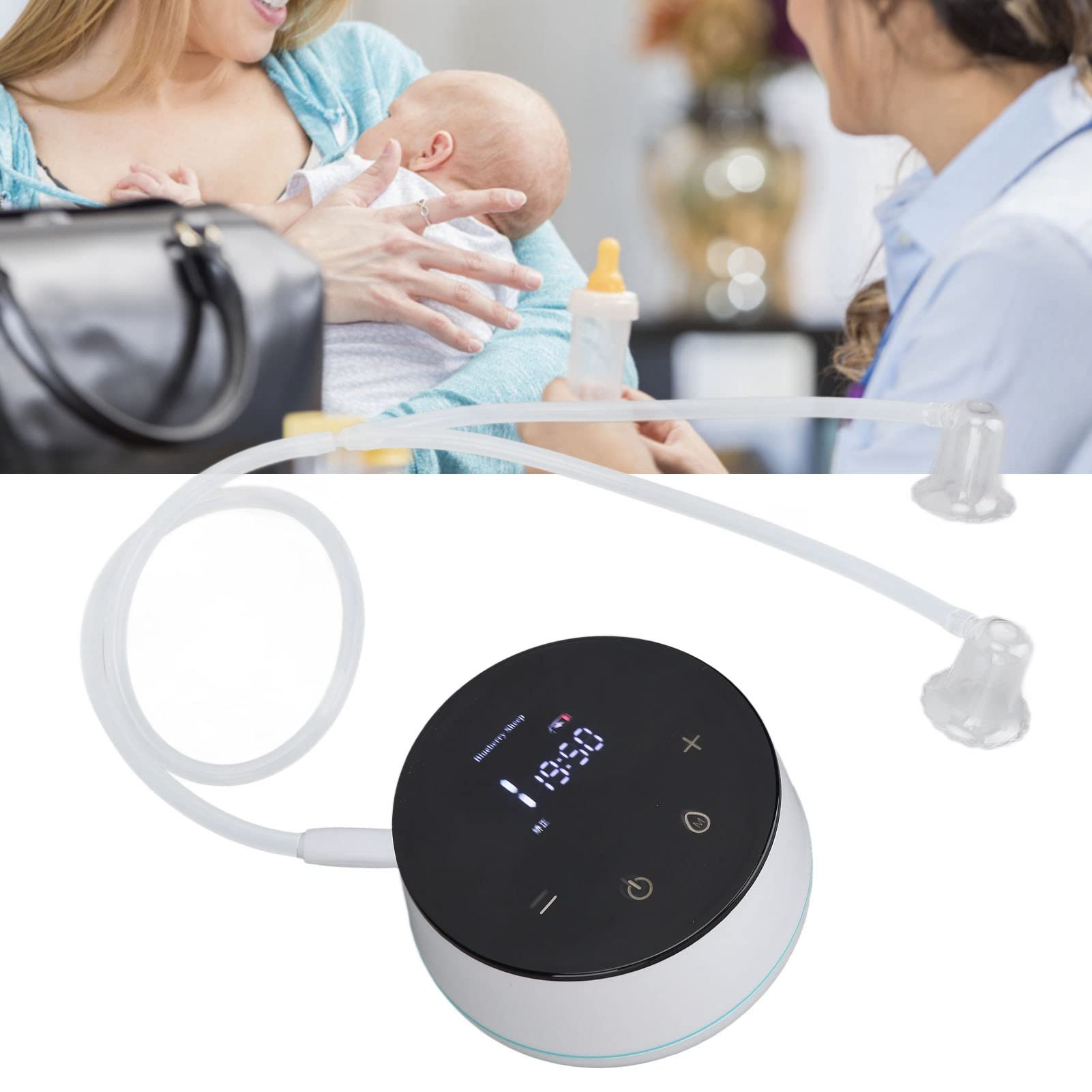 Correcteur de Mamelon Inversé éLectrique Affichage LED Rechargeable Extracteur de Mamelon Plat Haute Puissance à Faible Bruit pour les Femmes