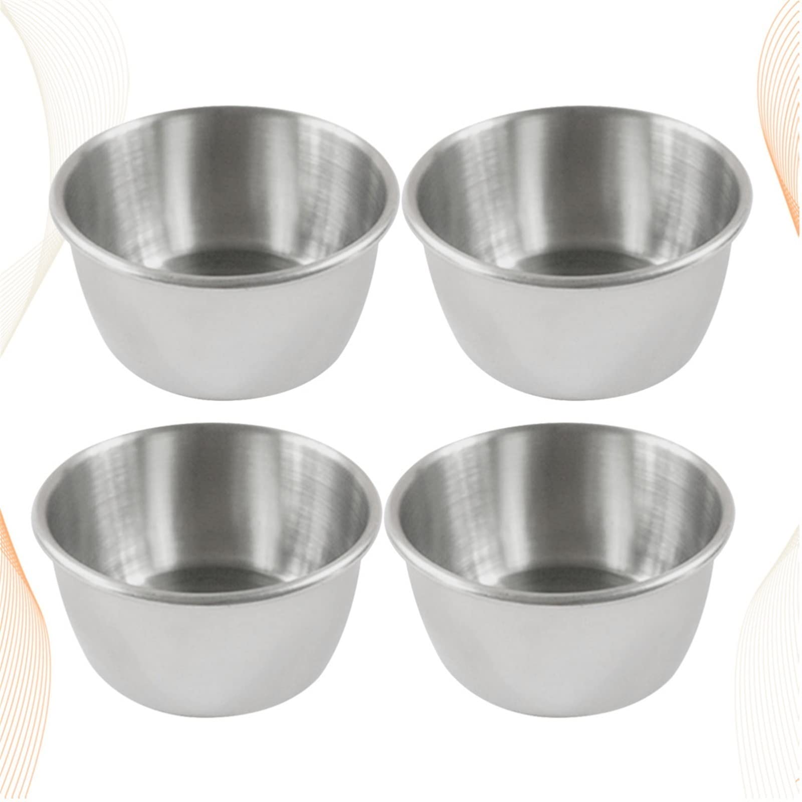 QUNINE Abendessen Tablett Edelstahl Hot Pot Dip Schüssel Kleine Sauce Tasse Gewürz Gericht Vorspeise Teller Sauce Container Restaurant. Teller (wie abgebildet 5 x 2,7 cm)