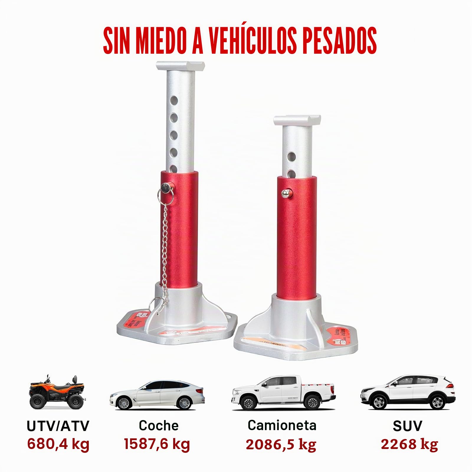 Torin Big Red t43004 Aluminio de Bloqueo Doble Jack Stands: 3 Ton Capacidad de elevación, 1 par