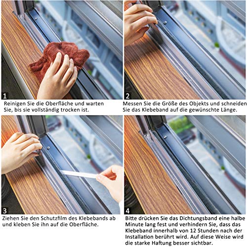 MAGZO Guarnizione a spazzola autoadesiva, 9 mm (B)...