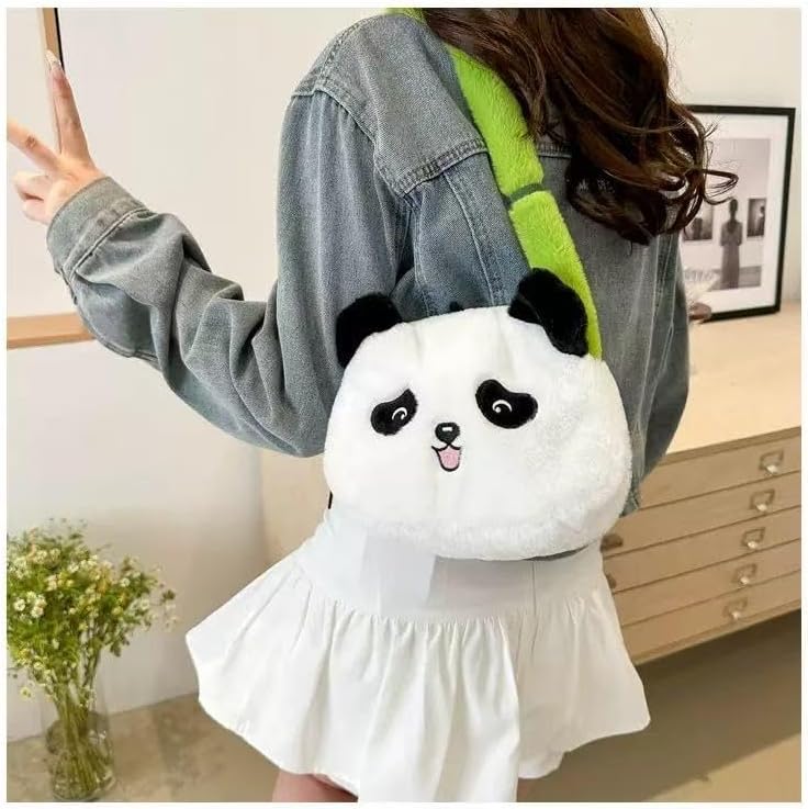 Adorable Panda Plush Shoulder Bag - Kawaii Animal Shape Handbag Crossbody Bag, Novelty Purse Wallet Messenger Bag - Image 9