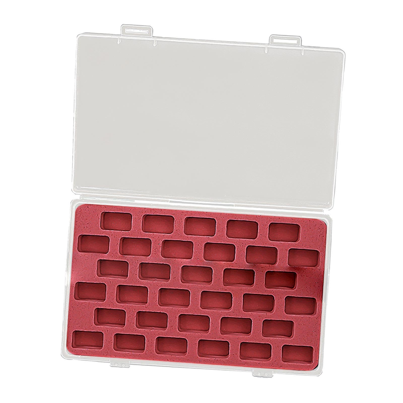 Bobbin Box Bobbins Container Bobbin Organizer Easy Access Bobbins Spools Box 33 Grids, Transparent Red