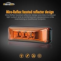 Vista 4 de Partsam 10 luces laterales ámbar de 3.9 pulgadas con 3 LED [aprobadas por DOT], indicadores para remolque, camión, caravana, cámper, UTV, sellado