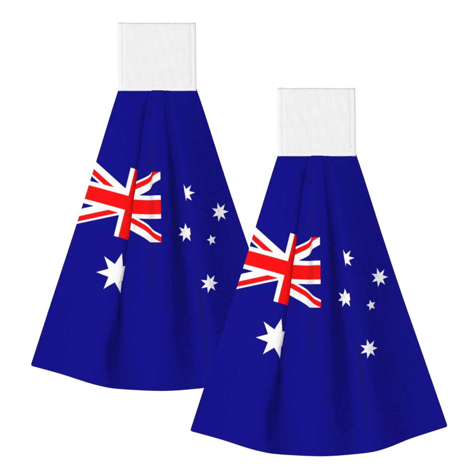 DUWAA Australian Flag Print Hanging Hand Towel Quick Dry Bathroom Towel Soft Kitchen Towel