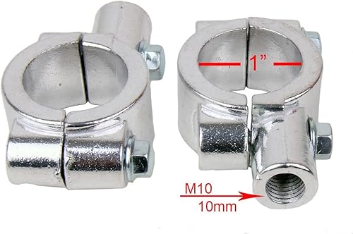 Miniatura 4 de Cromo de la motocicleta 1" 25 mm mango abrazadera de barra con 10 mm Las agujas del reloj espejo de hilo Mount para 2002 Honda Shadow Spirit 750