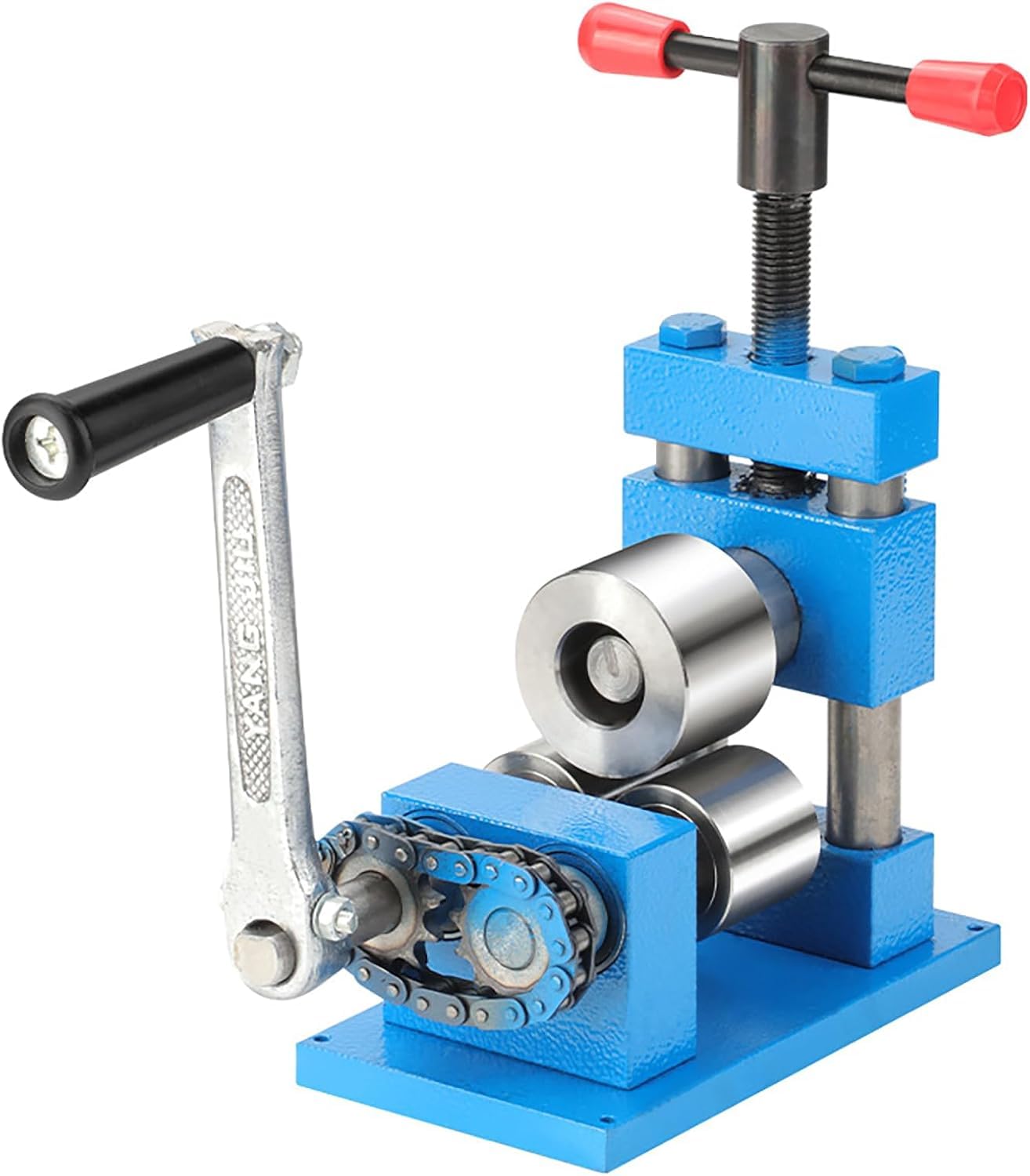 ZHJOPP Bending Machine,Manual Ring Bracelet Bending Tool, High Carbon Steel Rolling Mill for DIY Jewelry Making Craft Workshop Jewelers (Steel wheels)