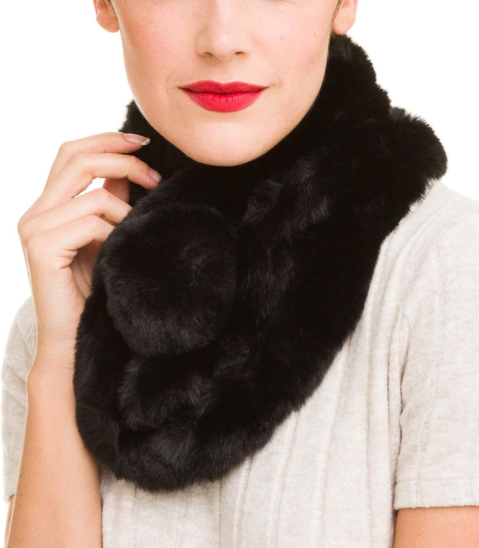 MELIFLUOS DESIGNED IN SPAINFur Collar Scarf for Women Faux Fur Scarves Neck Shrug for Spring Coat Dress
