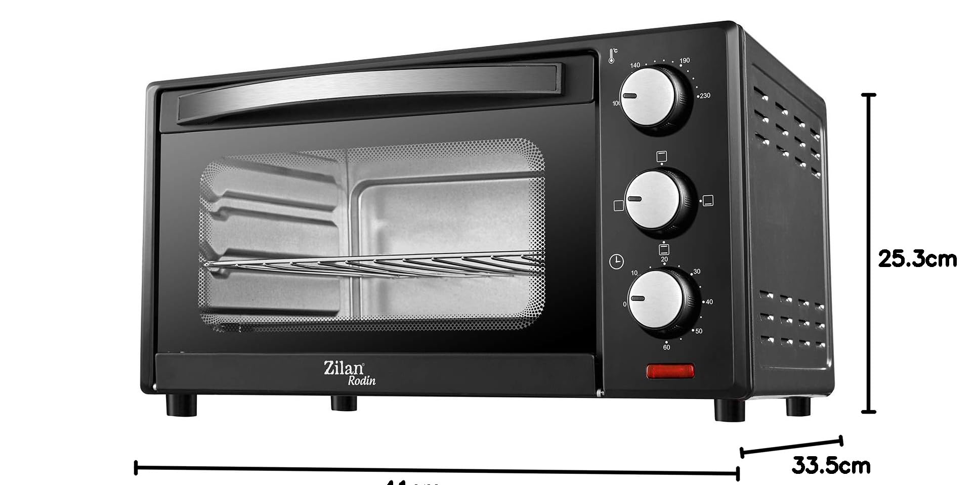 Zilan forno elettrico 15 litri doppia protezione in vetro