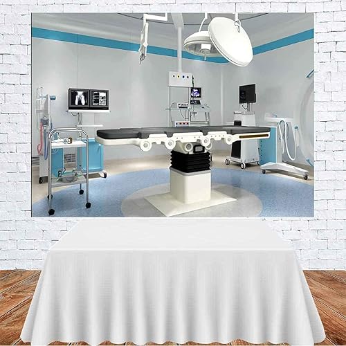 Miniatura 3 de Telón de fondo de hospital, oficina del médico, mesa de operaciones, equipo de inspección, cama de enfermo, mesa de postre, decoración de fondo,