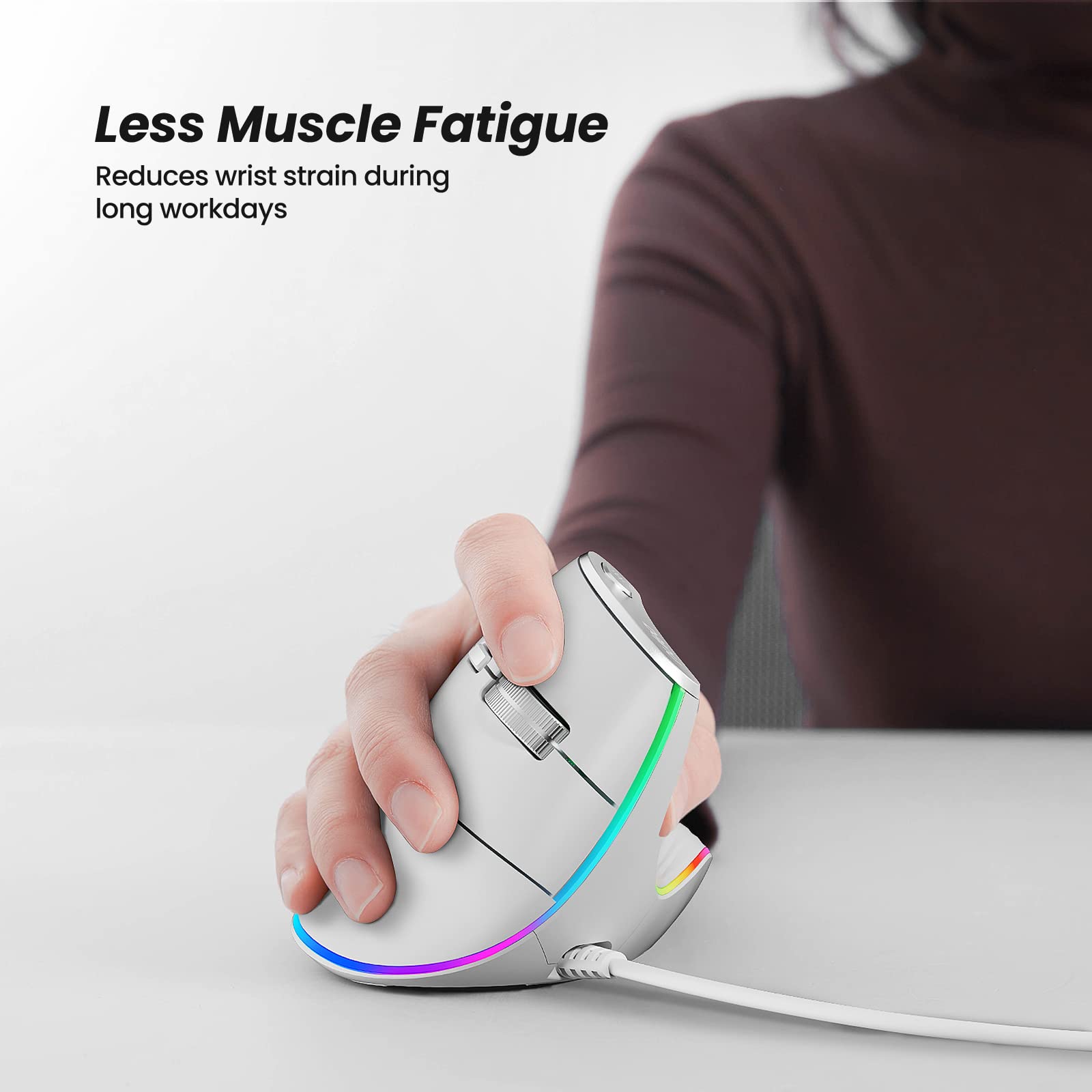 Amazon.com: Nulea M504 Wired Vertical Mouse, USB Ergonomic Optical