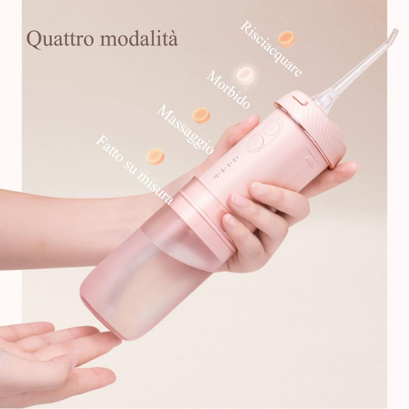 Przenośny irygator dentystyczny, dentystyczny irygator do wody, profesjonalny irygator do wody doustnej, 180 ml dentystyczny irygator jamy ustnej, wodoodporność IPX7 / 4 tryby, odpowiedni do podróży i