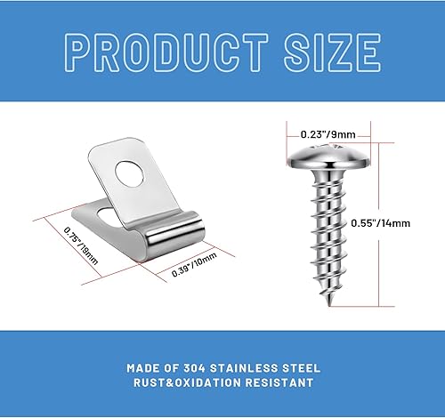 Miniatura 3 de 300 abrazaderas de alambre para cercas agrícolas con 300 tornillos de acero inoxidable, clips de alambre para montaje calibre 12-16 alambre soldado