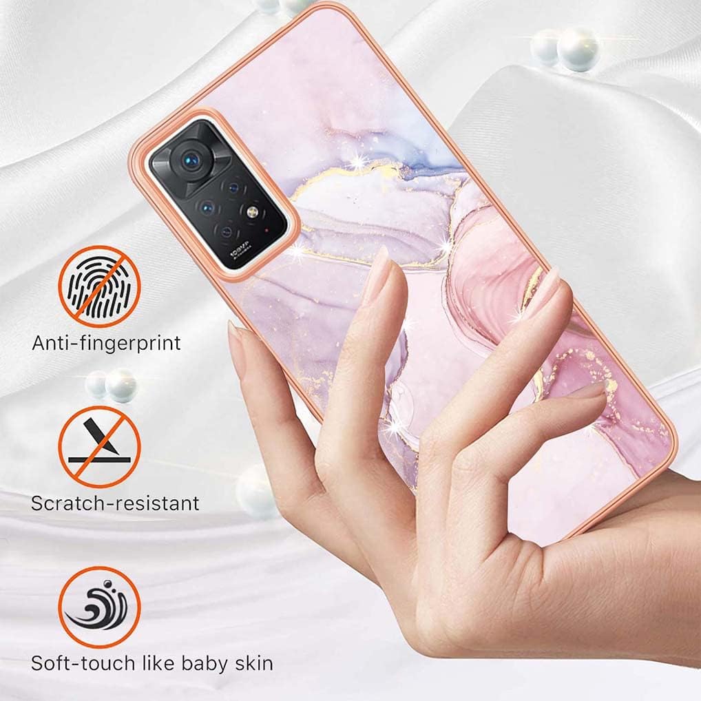 GOGME Cover per Xiaomi Redmi Note 11 Pro 5G, custodia a 360°, antiurto, zincata, elegante, flessibile, protezione in TPU resistente agli urti bianco