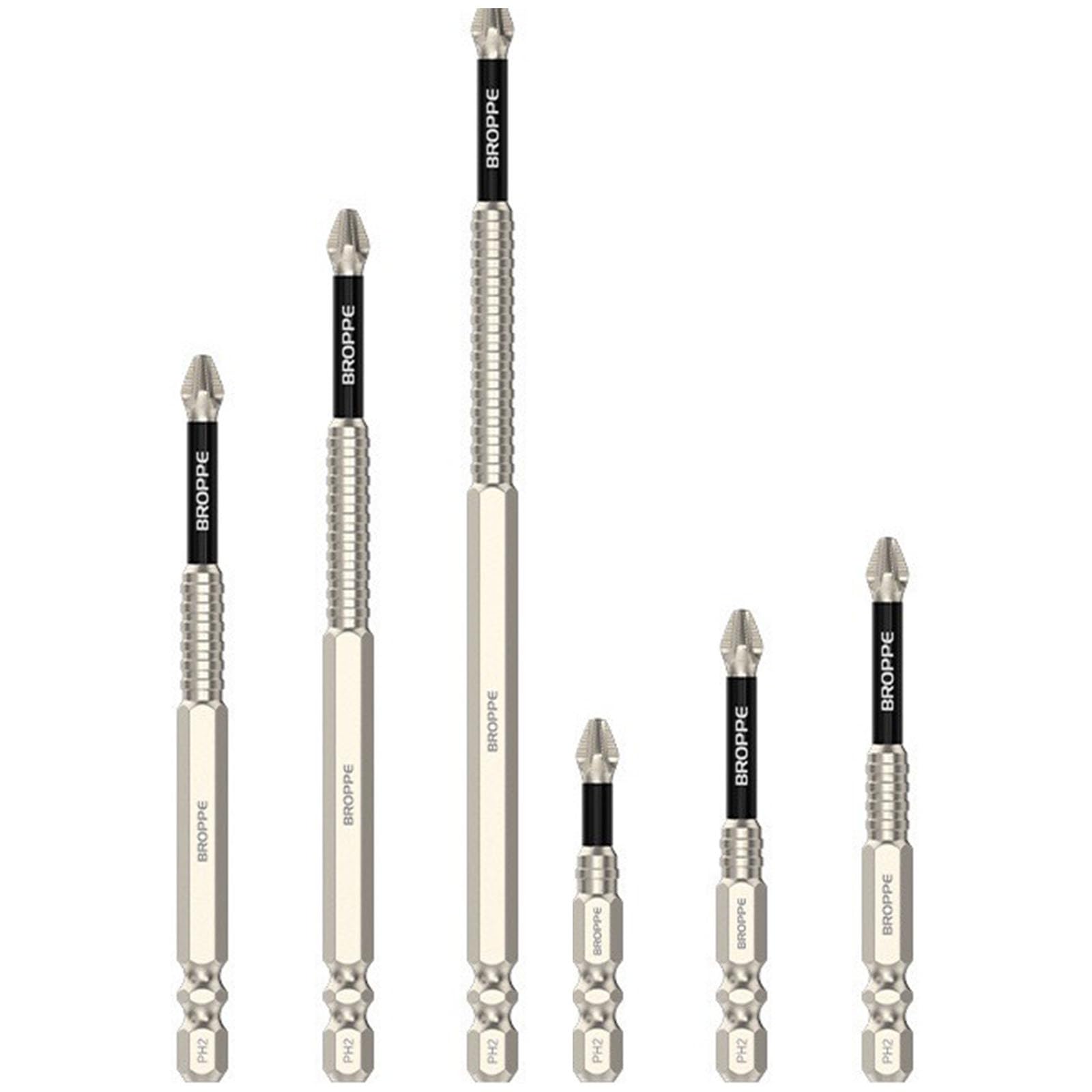 Gissroys 6Pcs K5 Screwdriver Bit Set 1/4Inch Hexagon Shank Antislip Crossing Head Screw Driver Drill Bit Crossing