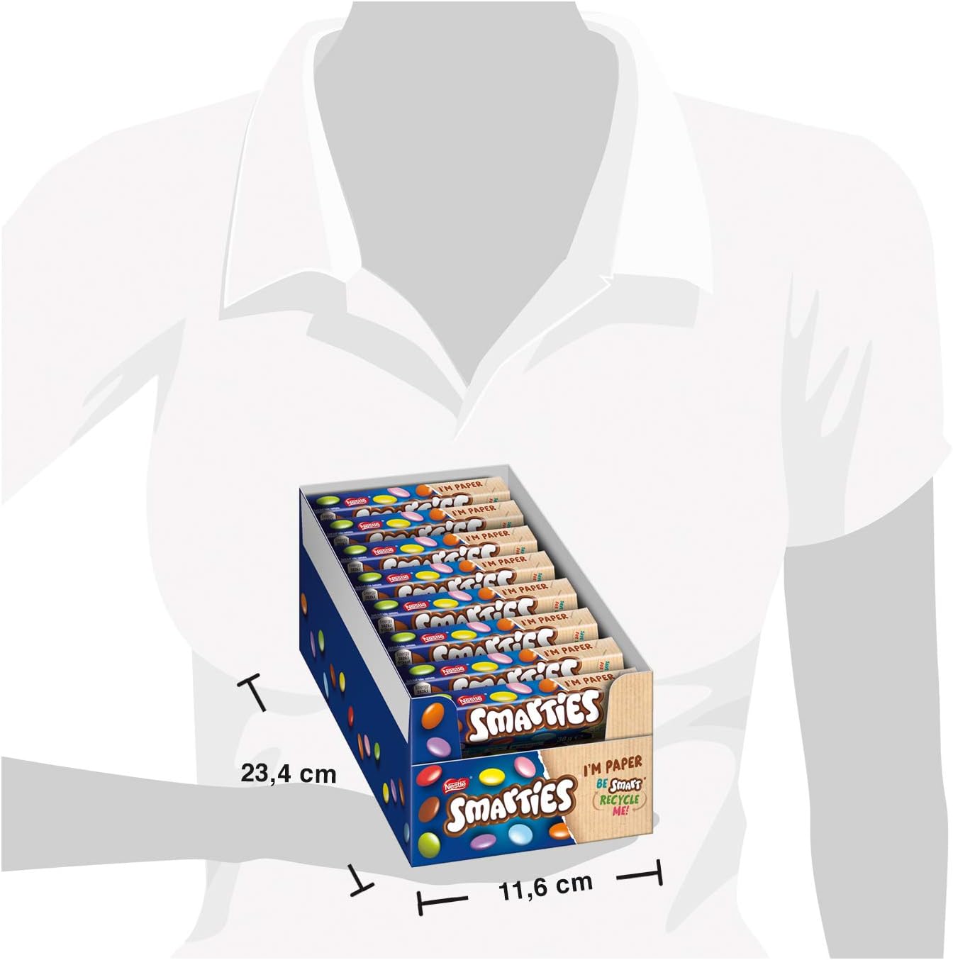 SMARTIES Confetti Ripieni di Cioccolato al Latte, 24 Tubi - Immagine 4