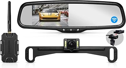 AUTO-VOX T1400 Upgrade Wireless Backup Camera for Car/Trucks, No Wiring, No Interference, OEM Look Rear View Mirror Camera...