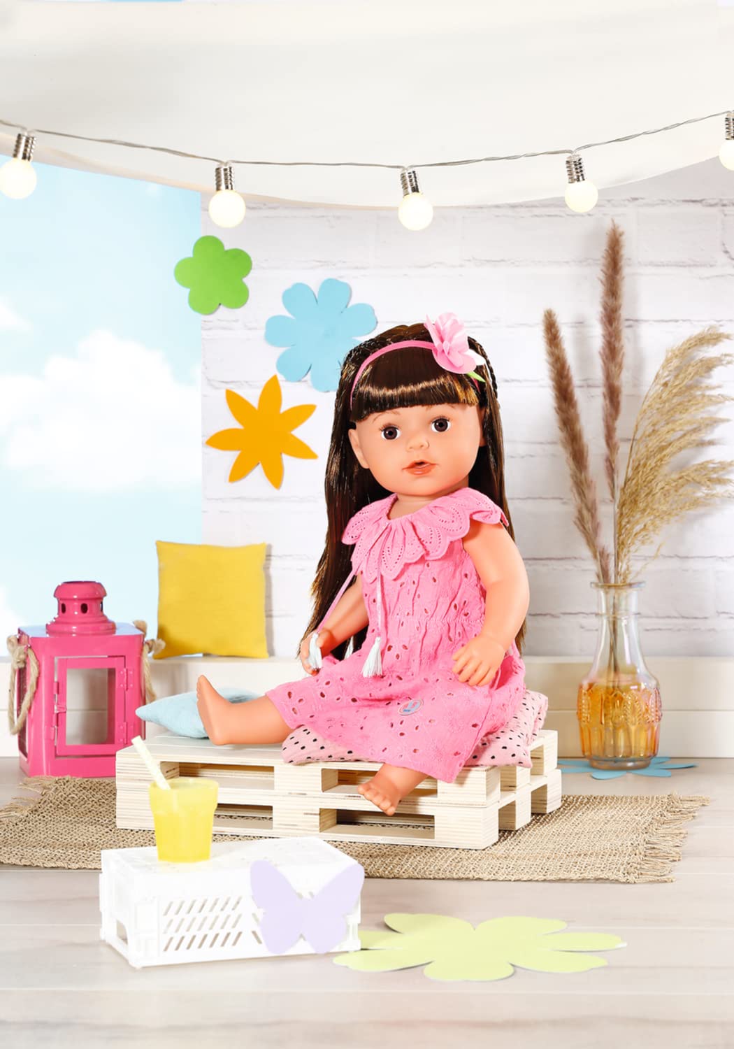 BABY born Trendy Flowerdress - Fits BABY born Dolls up to 43cm - Set Includes Dress, Headband and Hanger - Suitable for Children Aged 3+ Years - 832684 Multicolor