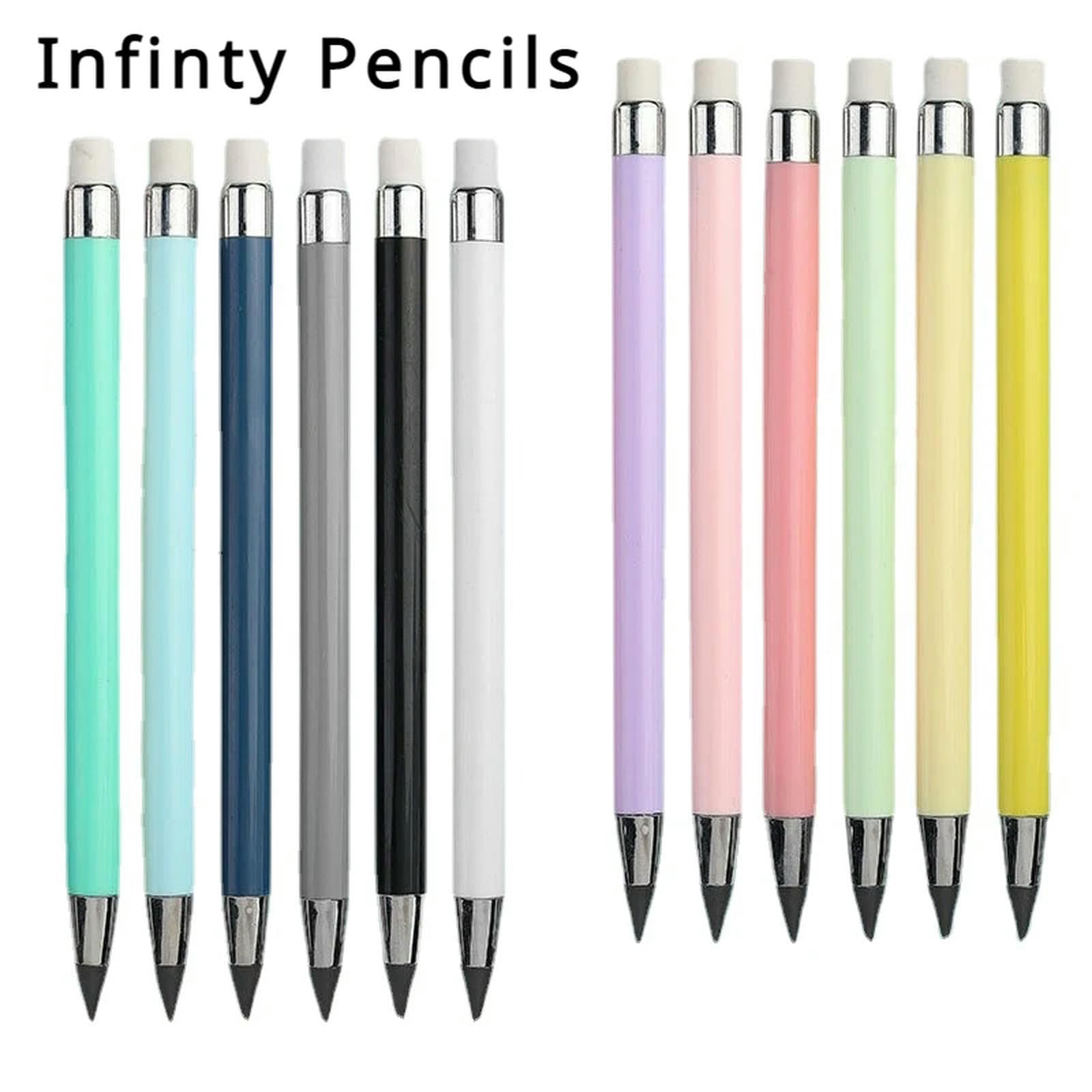 Ołówek do szkoły Opakowanie 12 ołówków Infinity bez temperowania i tuszu, wielokolorowe, artykuły papiernicze do szkoły artystycznej(1 PC Black)