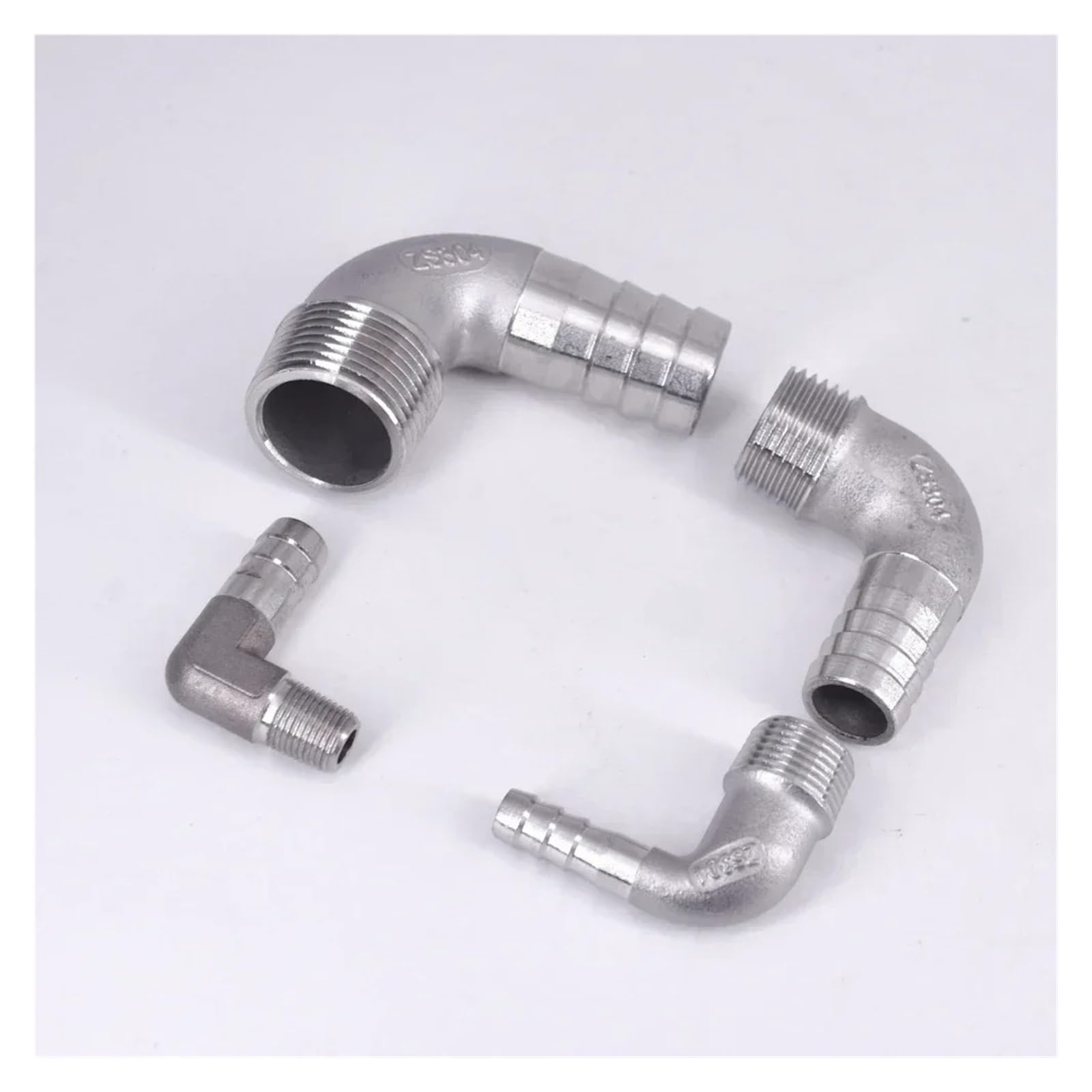 ISCBAFYX BSPT Macho 6 8 10 12 14 15-60 mm Codo de lengüeta para Manguera Conector de Montaje de tubería de Acero Inoxidable 304 de 90 Grados(32MM_1")