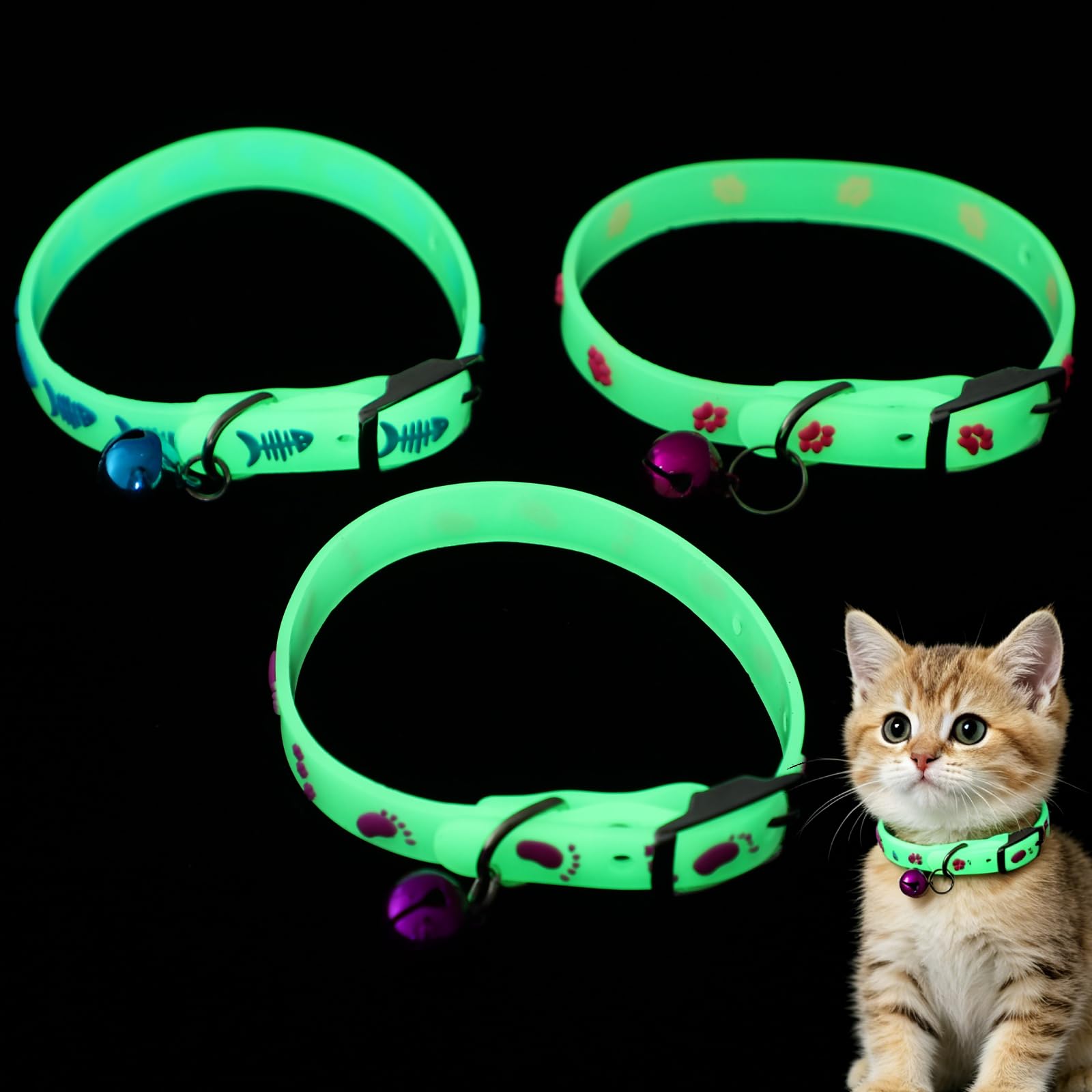 Collar de cachorro iluminado PATKAW para paseos nocturnos seguros de mascotas