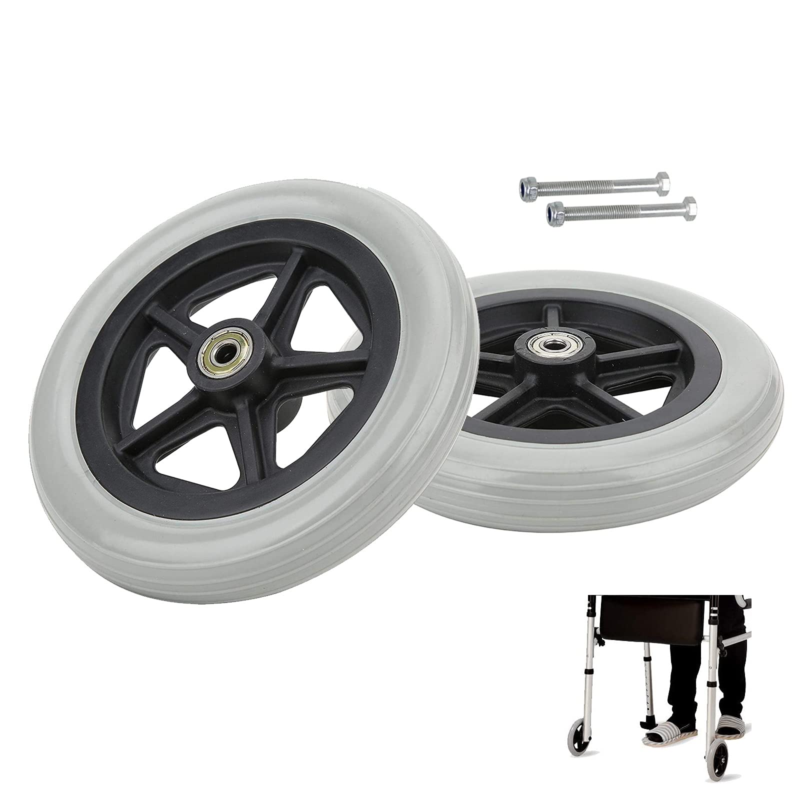 LIGUOYI Wheelchair Wheel Replacement Wheelchair Front Caster 2 Pcs Front Wheel for Wheelchair 6