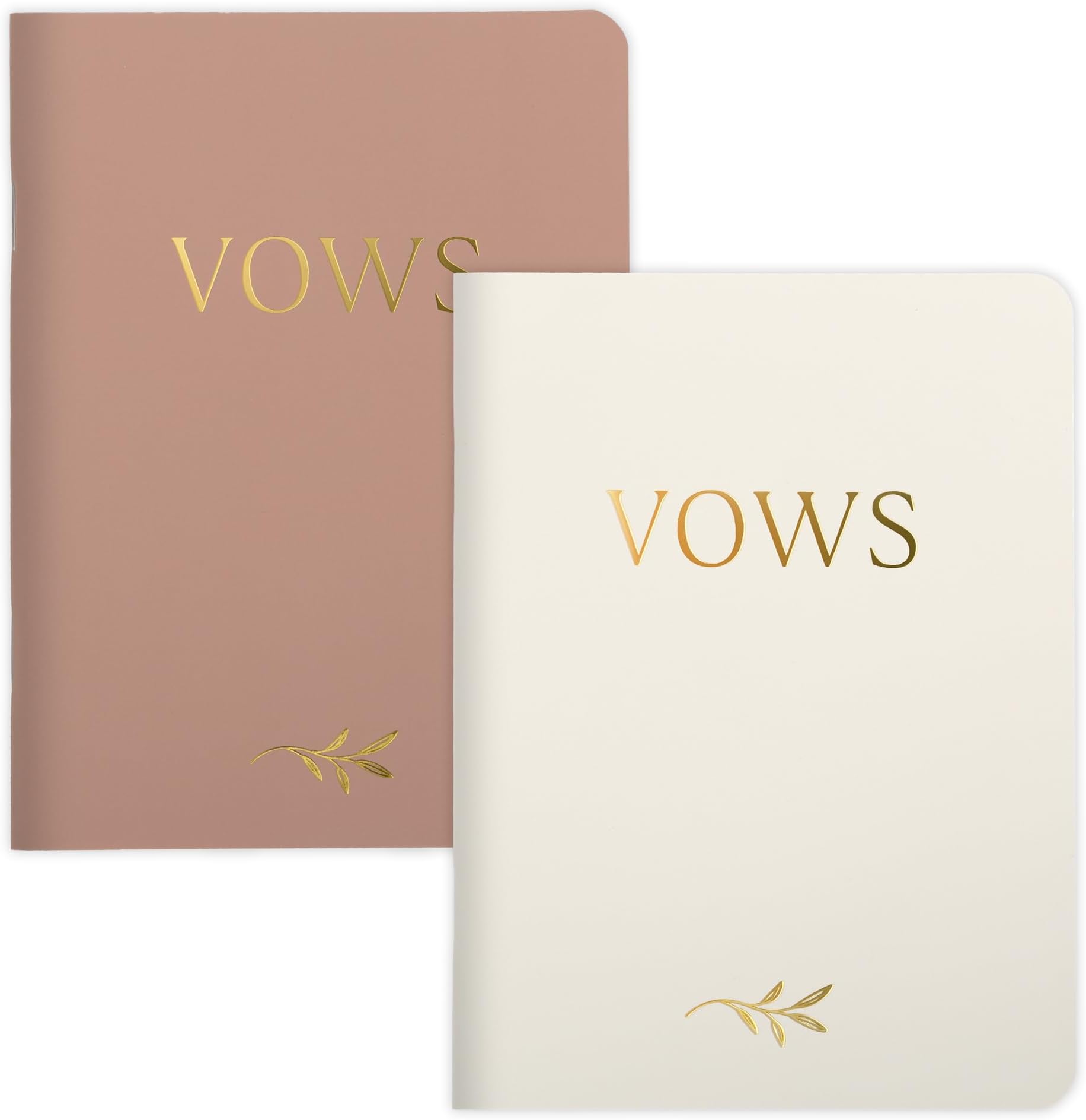 ZICOTO Elegant Vow Books With Gold Foil Lettering For Your Wedding - Perfectly Sized Vow Books With Plenty Of Pages To Write Whatever is on Your Heart - A Beautiful Addition For The Wedding Day
